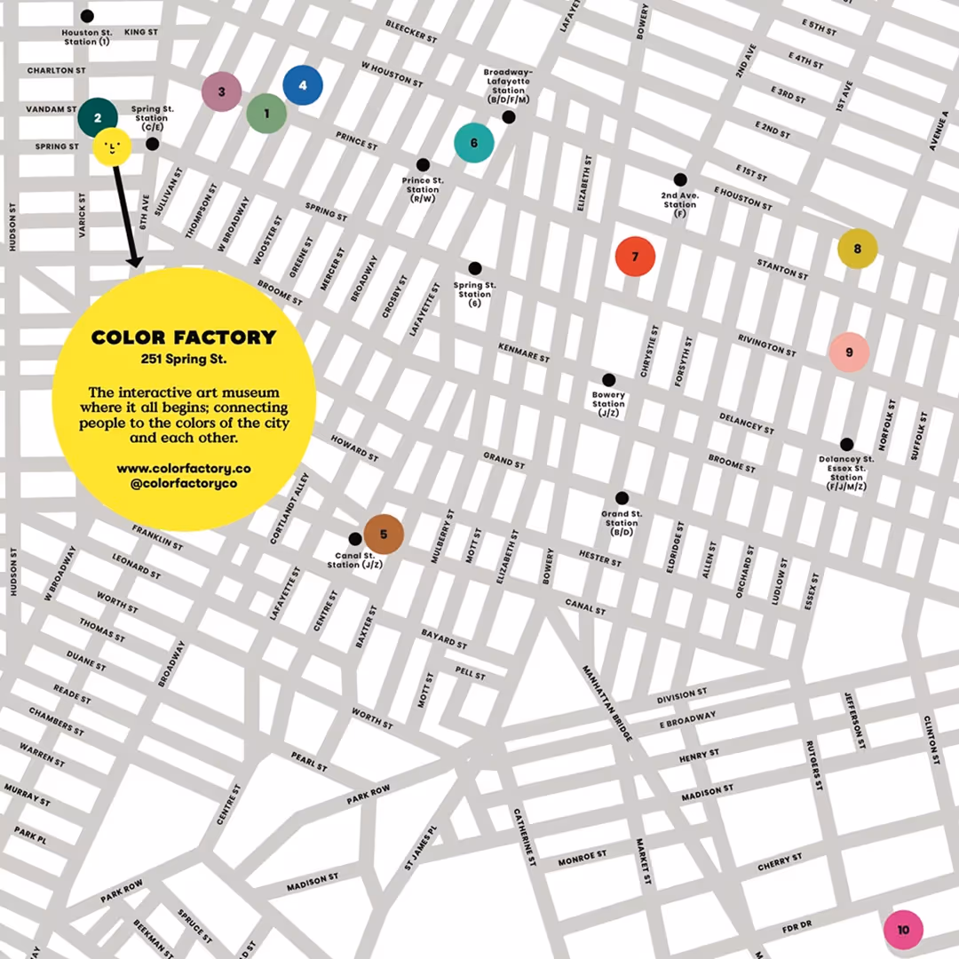 Meet Color Factory’s Refreshed New York Neighborhood Map